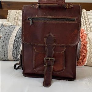 Leather backpack